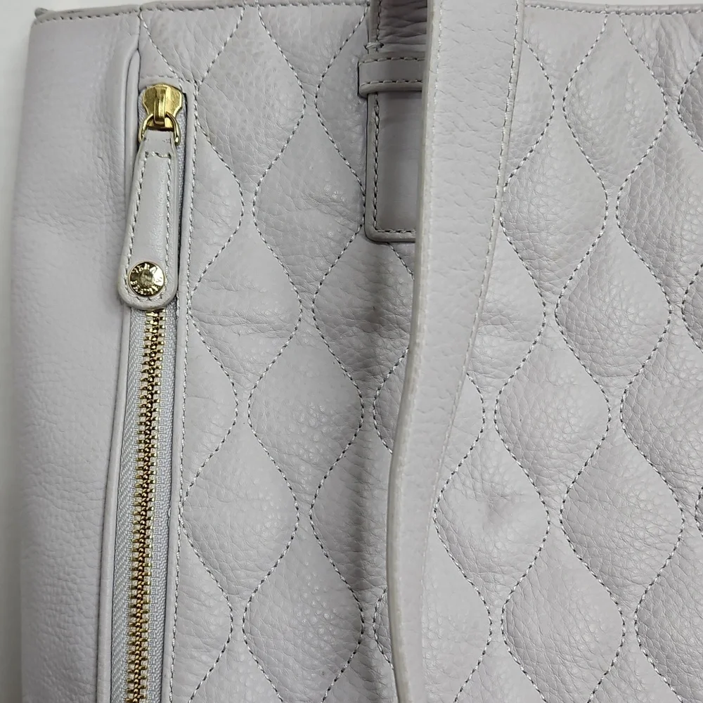 Vera Bradley Light Lavender Leather Leah Large Quilted Tote 15